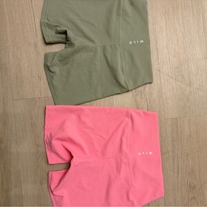 Wilo Olive and Pink Shorts Set
